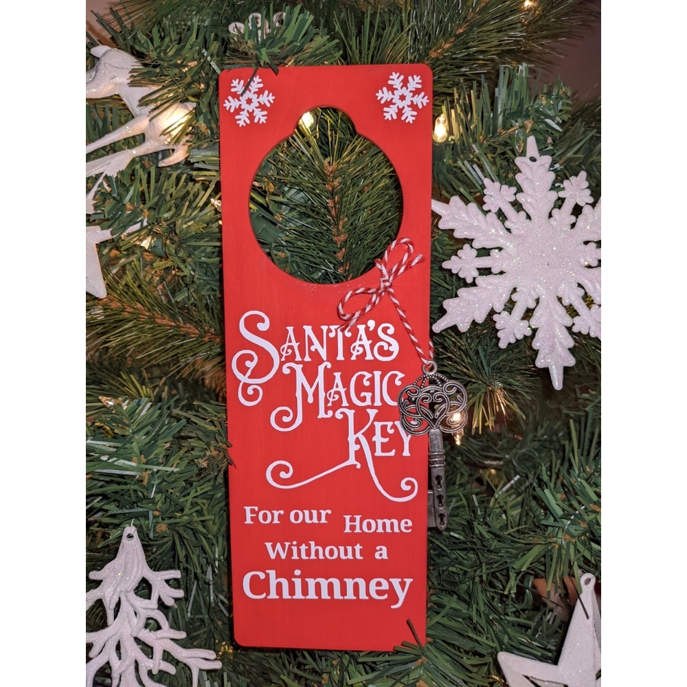 Santa's Magic Key door hanger. Handmade.